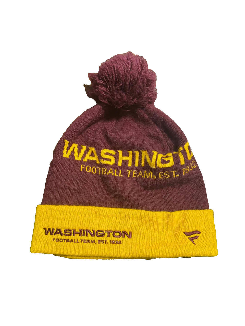 WASHINGTON Commanders FOOTBALL TEAM Knit Pom Beanie CAP OS NFL Fanatics